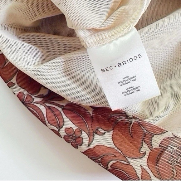 NEW Bec + Bridge Priya Floral Print Ruched Mini Strapless Dress 10 - Picture 7 of 7